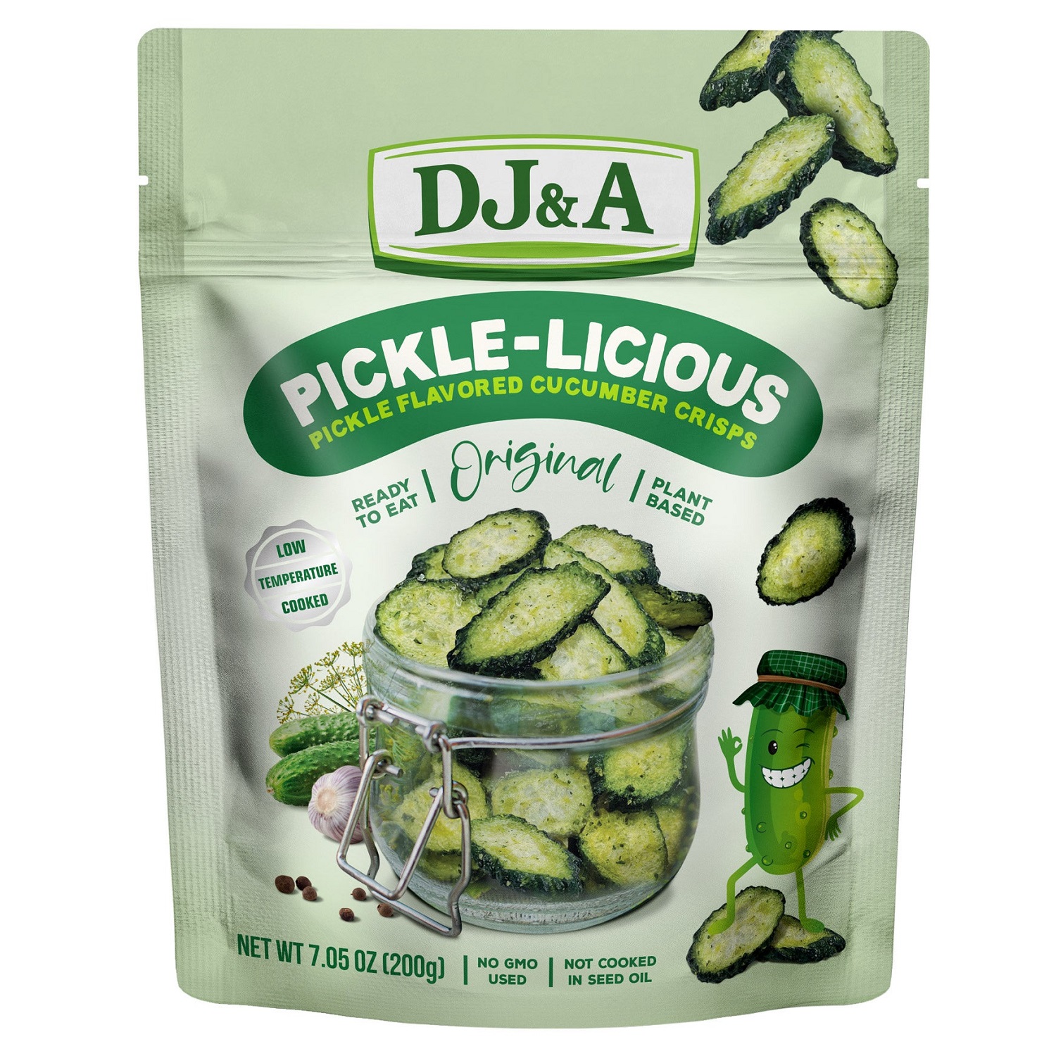 DJ&A PICKLE FLAVOURED CUCUMBER CRISPS 200G